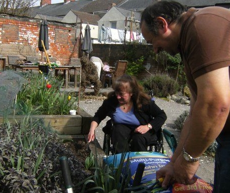 Accessible wheelchair friendly raised beds were designed into the layout of the garden